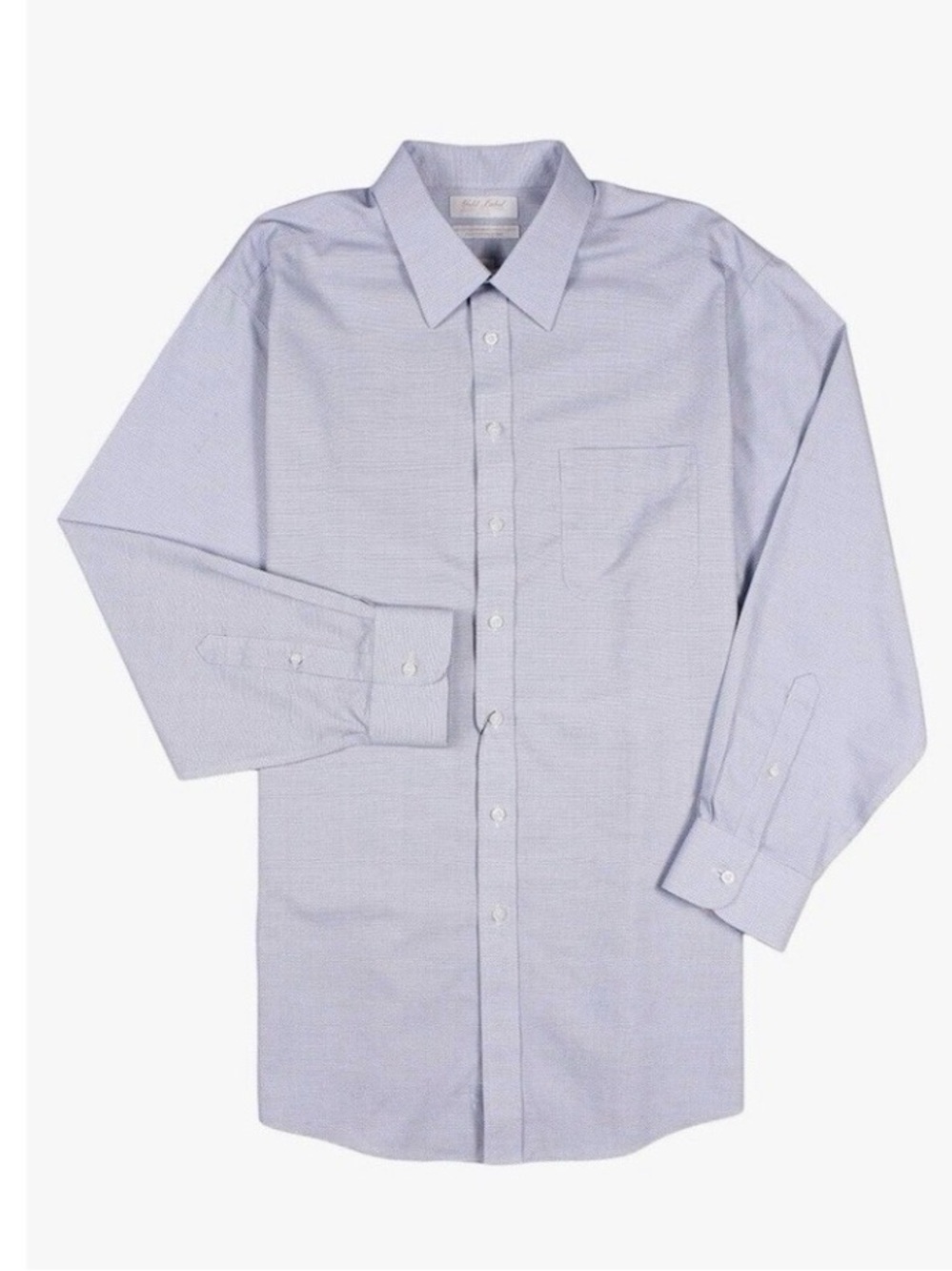 Roundtree & Yorke Dress Shirt Mens 17.5 34/35 Blue Solid Non-Iron - Picture 3 of 4